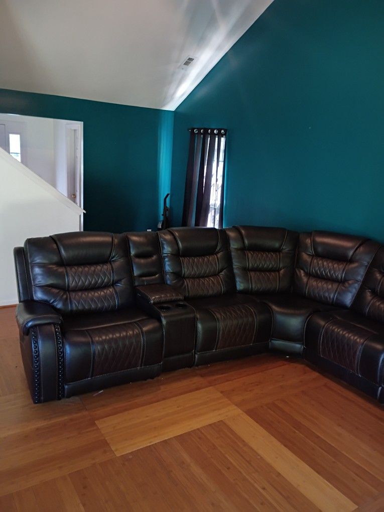 Real Leather Sectional Sofa 