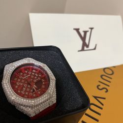 G Shock ga2100 watch  moissanite with 925 silver face