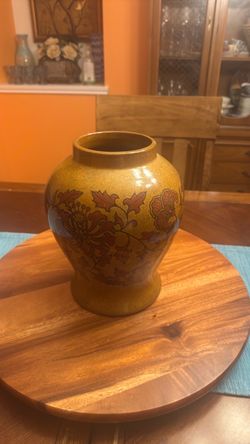 Ceramic Vase with Floral Design