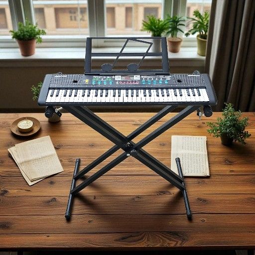 61-Key Beginners Electric Piano Keyboard Portable Electronic Kids Piano + Stand