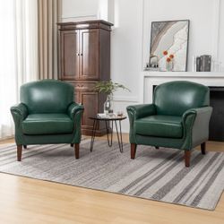 2 32” Wide Genuine leather Armchairs