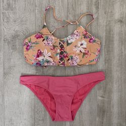 Express Swim Strappy Lace-up Top & Bikini Bottom, Large Top & Medium Bottom