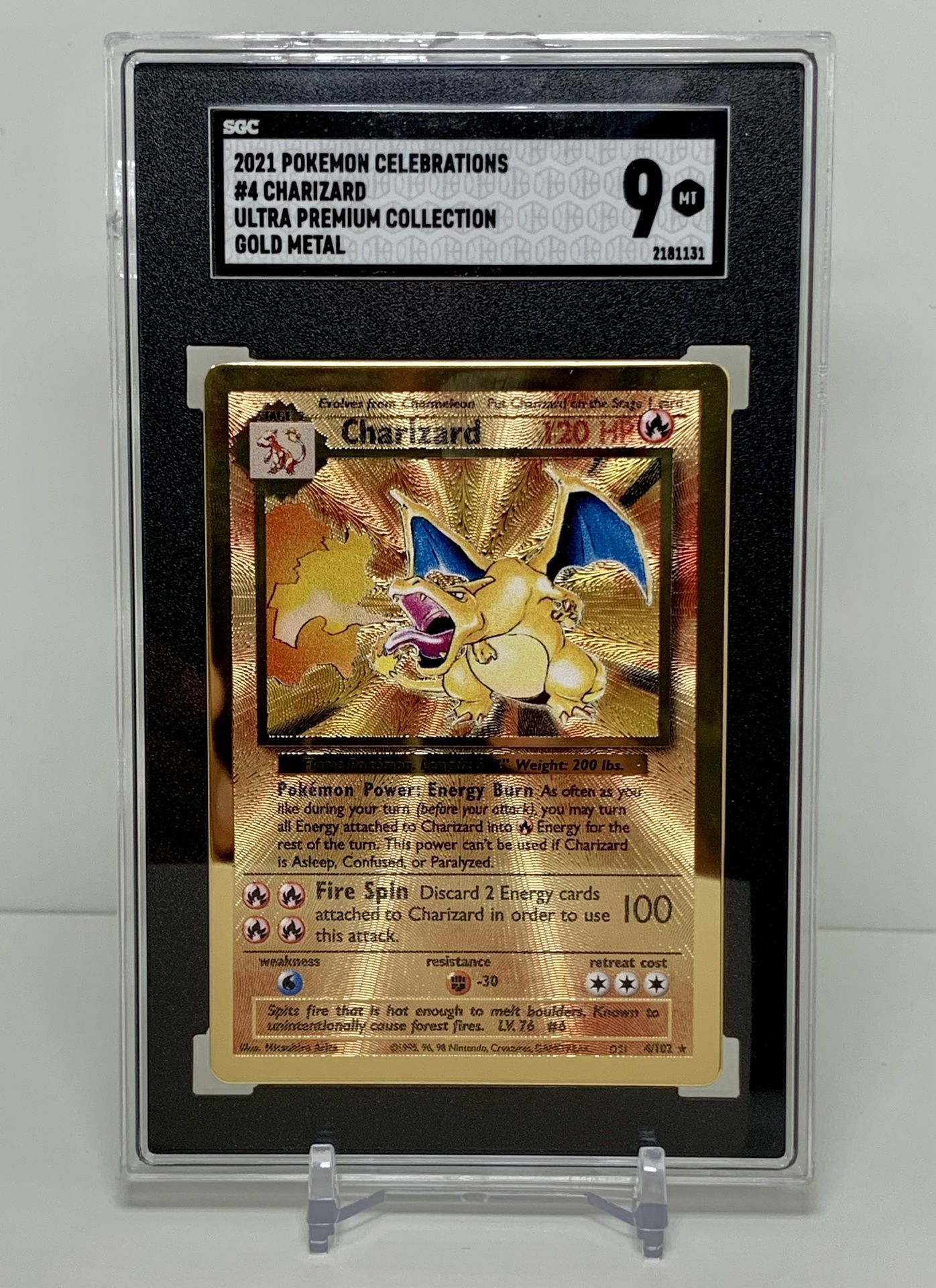 pokemon gold metal cards charizard TCG - 4/102 - Ultra Premium - SGC 9 for Sale in San Antonio, TX this card is the perfect way to showcase your collection. Pokemon | Toys | Rare