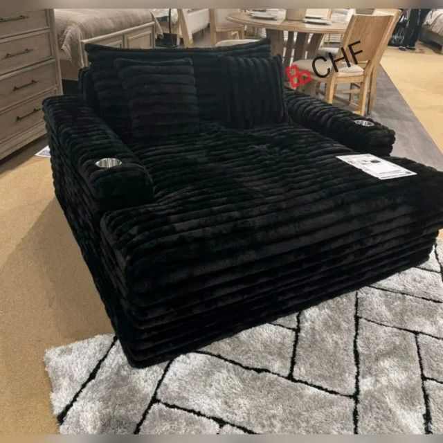 Corduroy Oversized Sofa Chaise Lounge Chair with Cupholders and USB Charging Port // Limited Time Offer