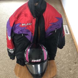 Snowmobile Jacket Ladies M & Helmet