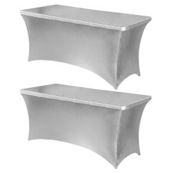 Obstal 6ft Stretch Spandex Table Cover (2 Pack)