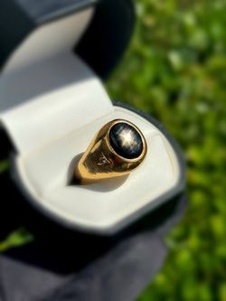 Jewelry 14k solid yellow gold natural diamonds black star sapphire 3.62CTW ring size 11.75