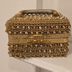 Vintage Beaded Gold Ornate Purse. Made in Italy