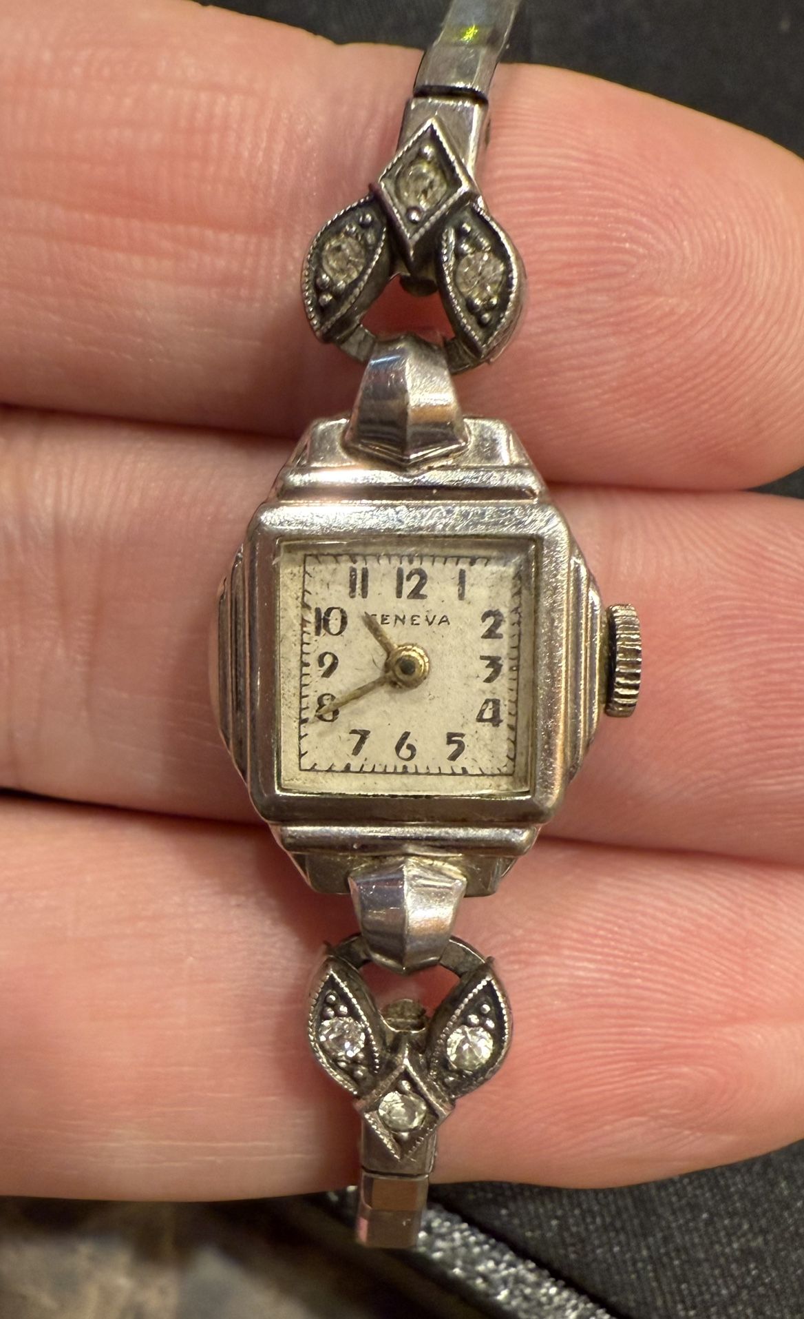 VTG 60s GENEVA 10K RGP Winds Up Automatic Ladies Watch 