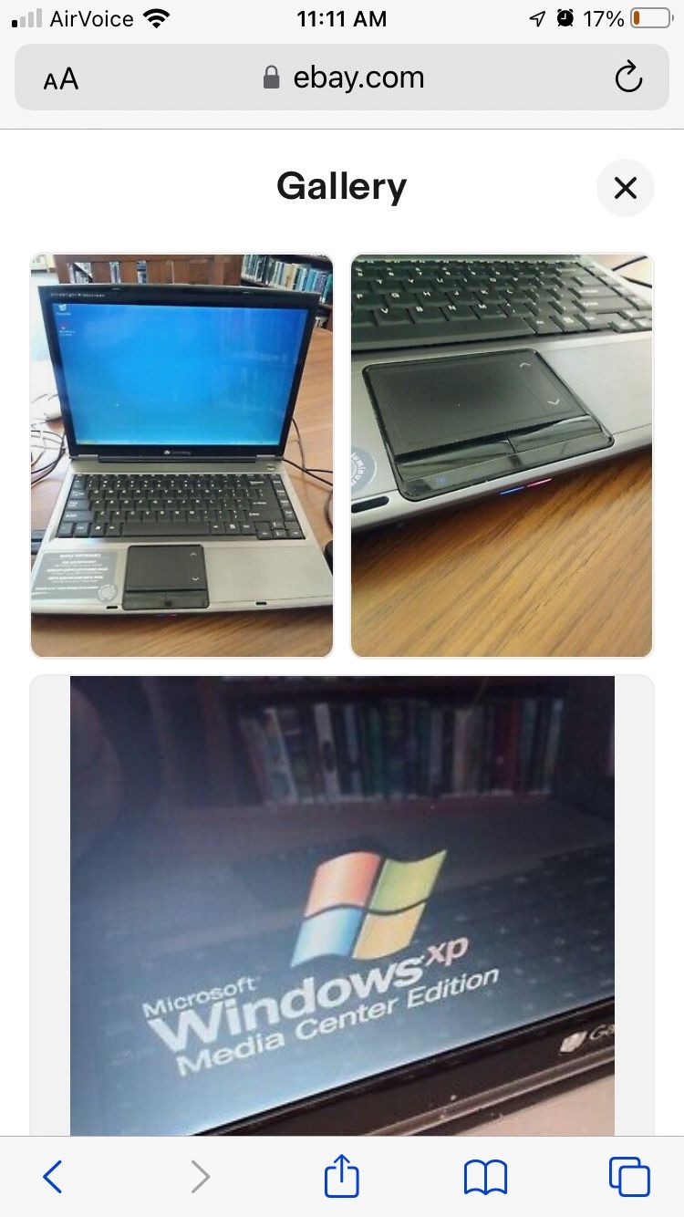 Vintage GATEWAY Windows XPMedia Center 2002 Laptop PC + Power Supply / AC Adapter