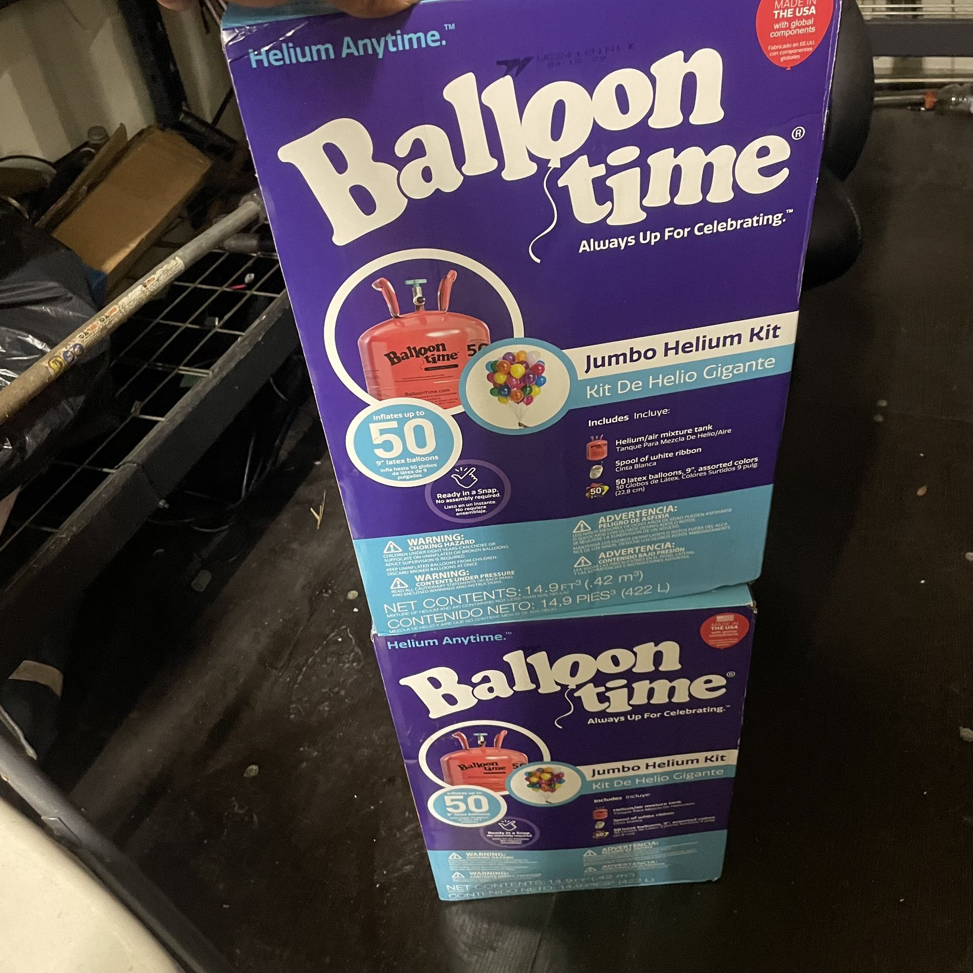 2 Balloon time, jumbo helium kits