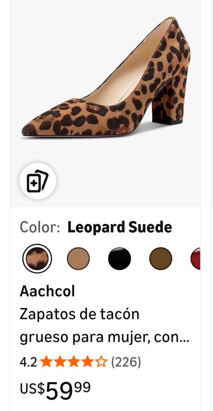 Aachcol Women's Chunky Heel Shoes, Pointed Toe, Slip-On, Mid Heel, for Office, 3 Inches