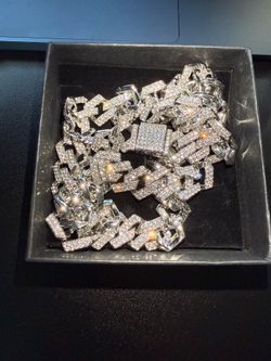 Silver plated cuban link chain hip-hop style