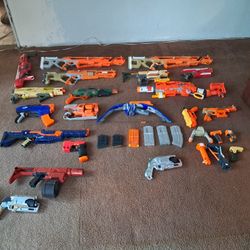 Large NERF Gun Lot – Blasters, Magazines, Attachments & More!