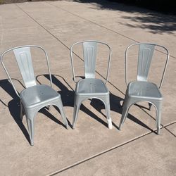 Chairs - Lightweight, But Heavy Duty Metal Stackable Seating in Very Good Condition!!