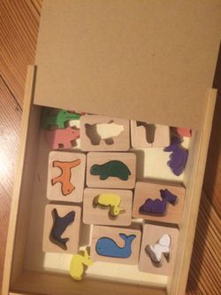 Wooden animal puzzles individual matching toy