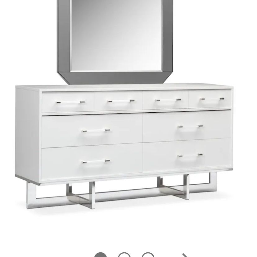 Concerto Brand White And Silver Dresser 