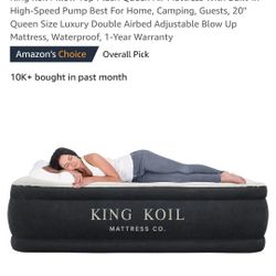 King Koil Pillow Top Plush Queen Air Mattress 