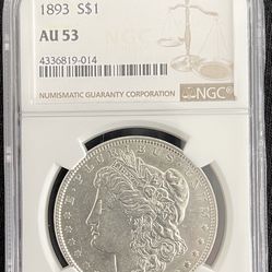 1893-P Morgan Silver Dollar NGC AU-53