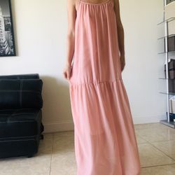 Long Crepe Chiffon Dress One Size S-L