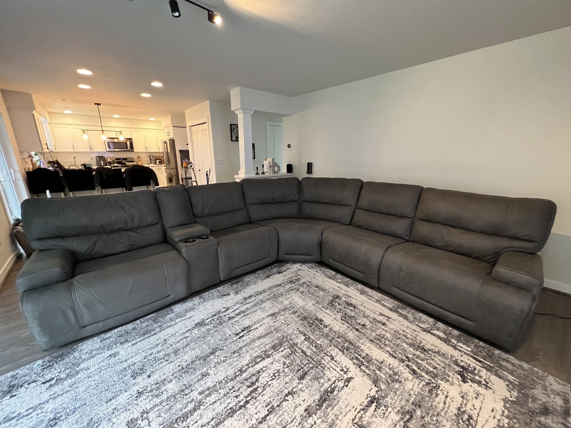 Costco Grey Sectional Recliner Couch