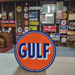 Porcelain Gulf Sign