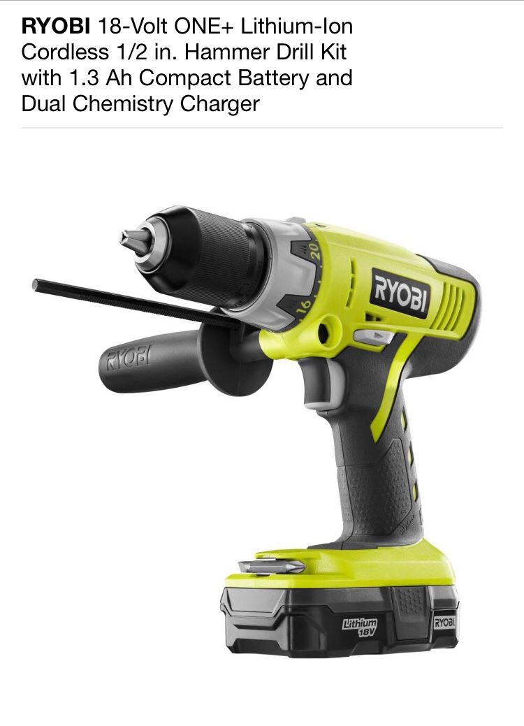 Ryobi Hammer Drill Kit