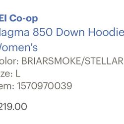 Women’s REI Down Hoodie