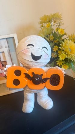 New Halloween Mummy BOO Figurine Decoration