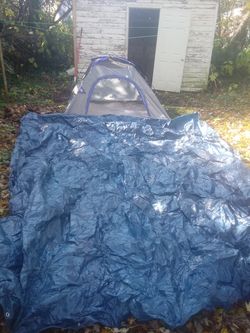 Tent plus giant tarp