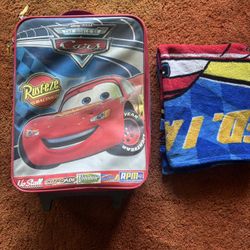 Disney Cars Kids Suitcase And Blanket