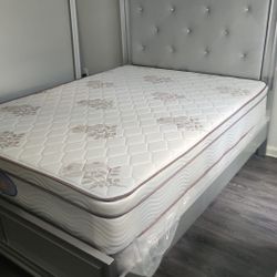 New Queen Mattress And Box Spring 2pc Bed Frame Is Not Included 