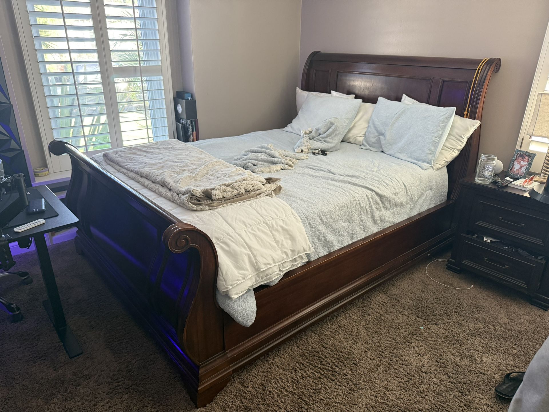 Sled Wood Bed Frame Queen
