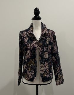 Christopher & Banks Floral Corduroy Jacket 