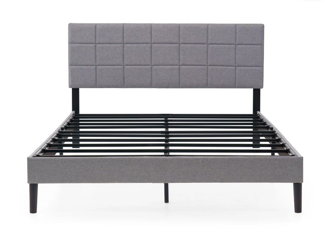 Mainstays Upholstered Platform Bedframe and Headboard