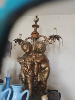 Boy And Girl Vintage Lamp. 