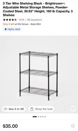 New  Brightroom Heavy Duty 3 Tier Wide Wire Shelf
