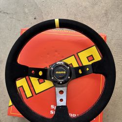 MOMO Style Alcantara Suede JDM 330mm Universal Steering Wheel