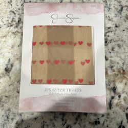 Jessica Simpson 2 Pack Sheer Tights Valentines Edition