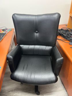 Leather Rolling Desk Chair