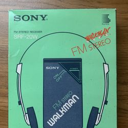 Vintage Sony SRF-20W FM Stereo Walkman 