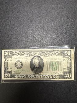 1934 $20 Federal Reserve Note – Solid Condition Vintage Bill