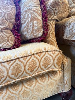 Overstuffed Couch and Legged Sofa Set—Must go!