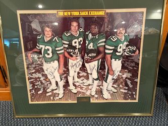 Jets Sack Exchange poster autographed