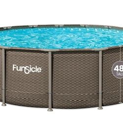 Funsicle Oasis Designer Above Ground Metal Frame Swimming Pool Set,16' X 48"