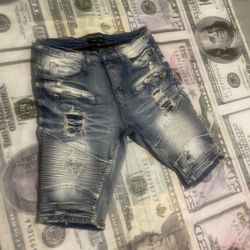 Supply & Demand Distressed Biker Denim Shorts 32W M