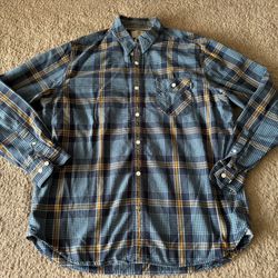 Men’s Timberland Midweight Flannel Plaid Button Up Shirt