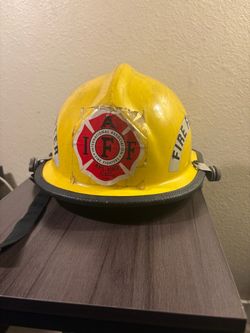 Vintage 1979 Cairns & Bros Yellow Firefighter Helmet