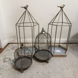 Gold Bird Lanterns & Cages