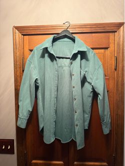 Green suede type cover up
